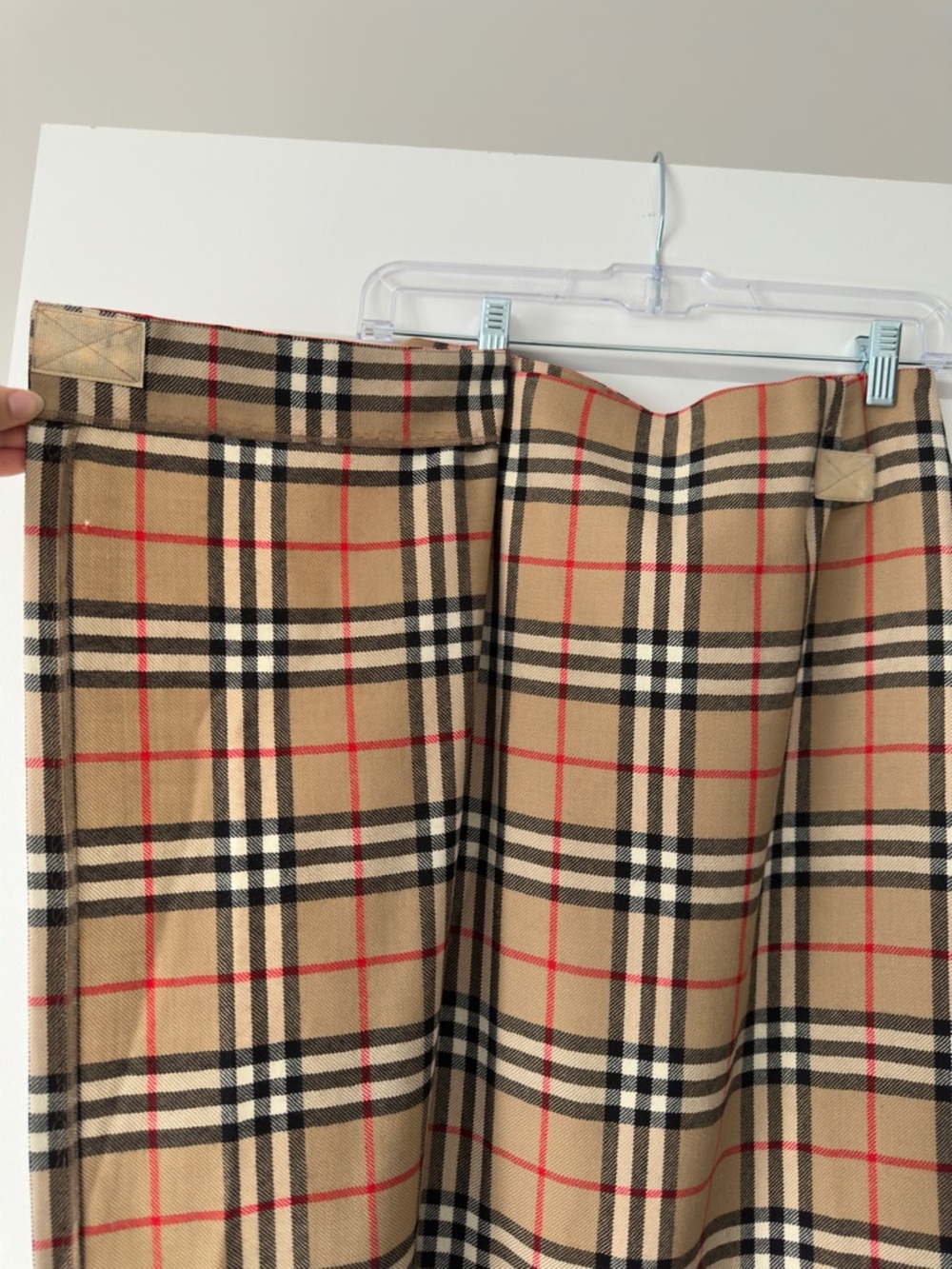 Burberry Tan Plaid Maxi Skirt with Red Accents - Picture 4 of 4